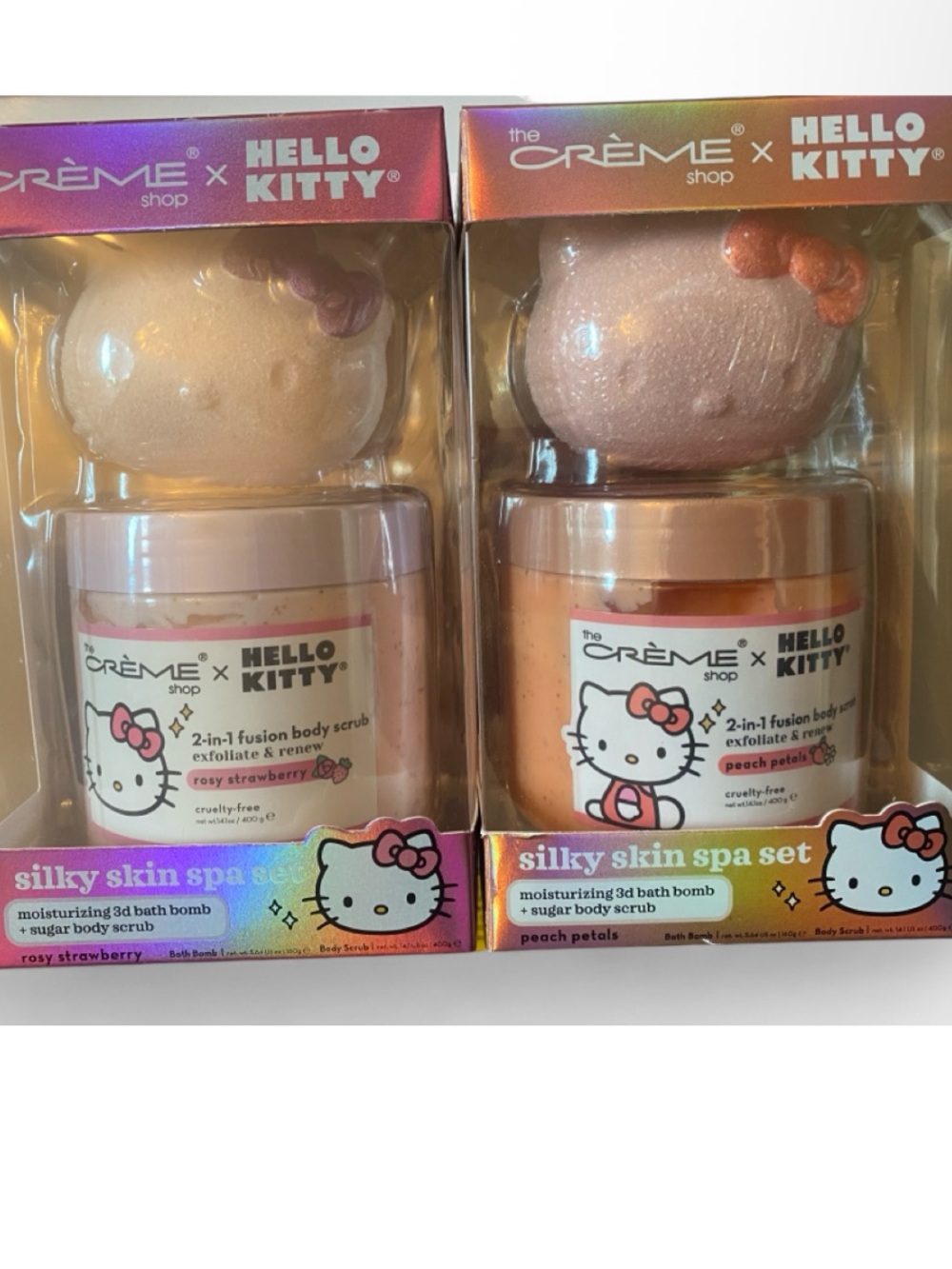 The Creme Shop x Hello Kitty Silky Skin Spa Set - Set of 2 (Strawberry & Peach)